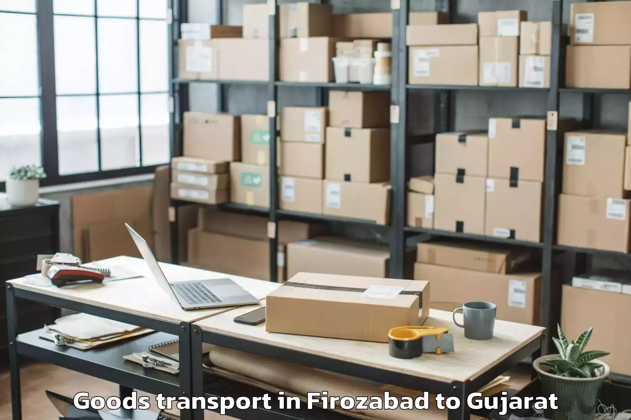 Professional Firozabad to Thasra Goods Transport